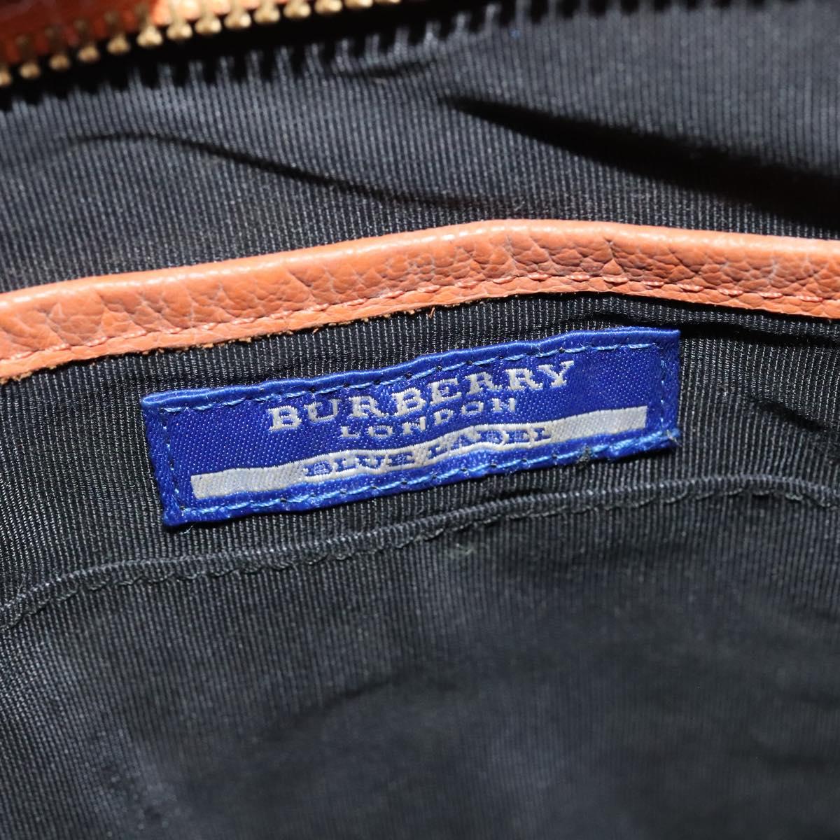 BURBERRY Blue Label Shoulder Bag Canvas Beige Gold Auth bs23029
