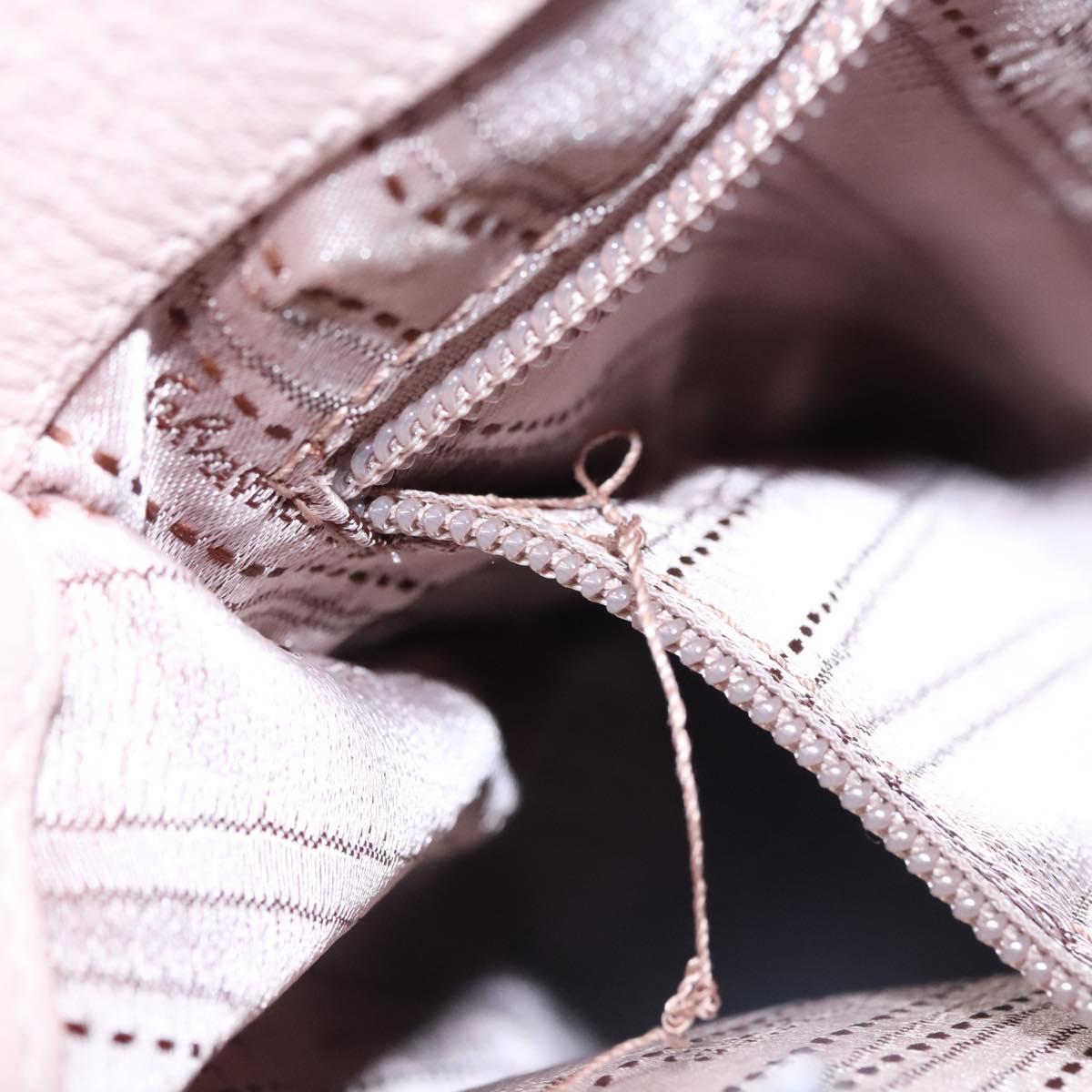 Salvatore Ferragamo Vala Hand Bag Patent Leather Beige Silver Auth bs23034