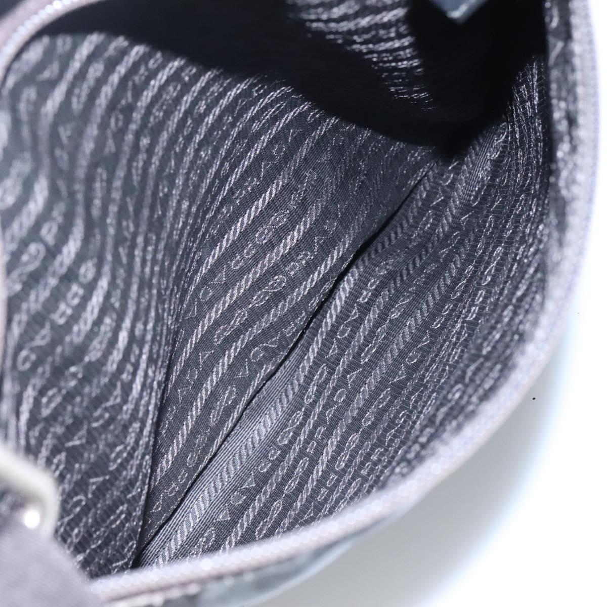 PRADA Shoulder Bag Nylon Khaki Black Auth bs23050