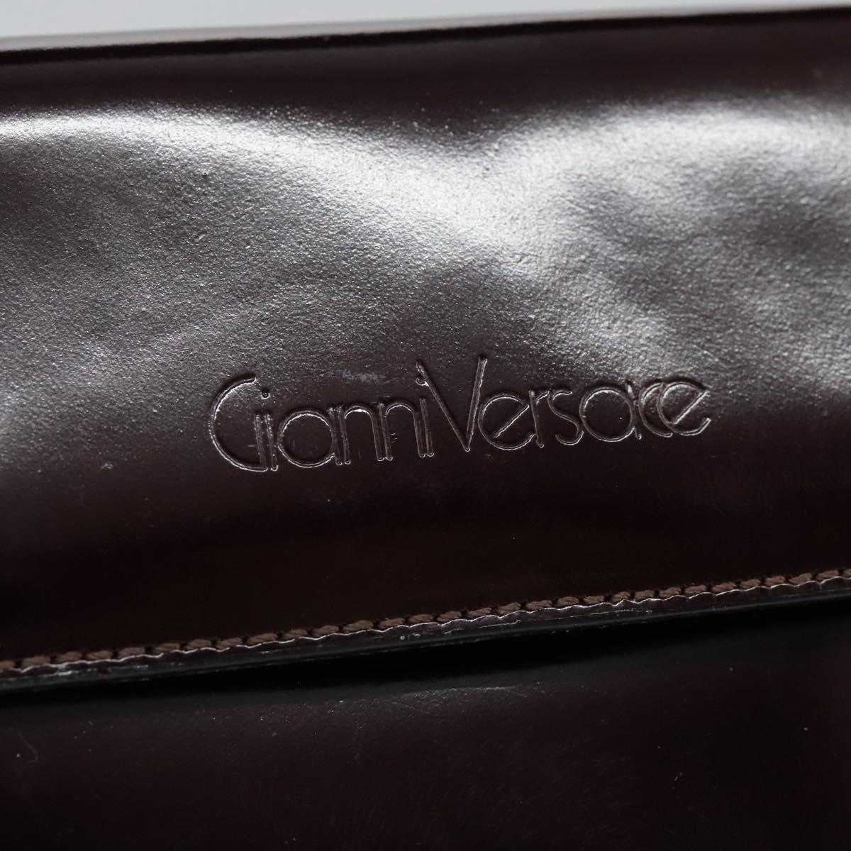 Gianni Versace Shoulder Bag Leather 2way Brown Auth bs23058