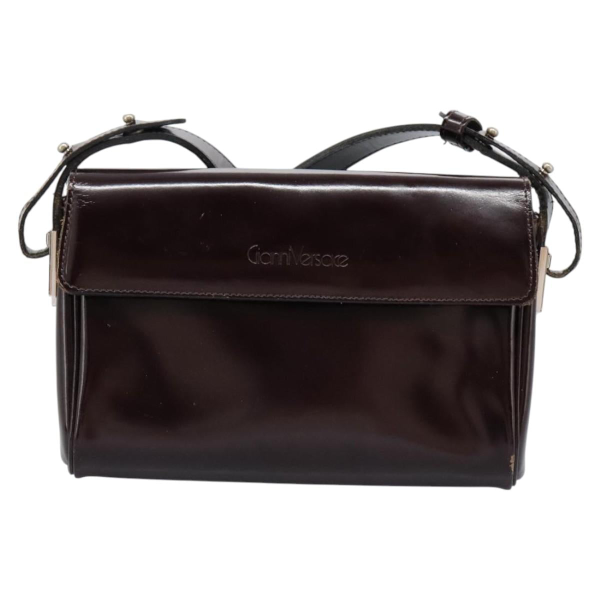 Gianni Versace Shoulder Bag Leather 2way Brown Auth bs23058