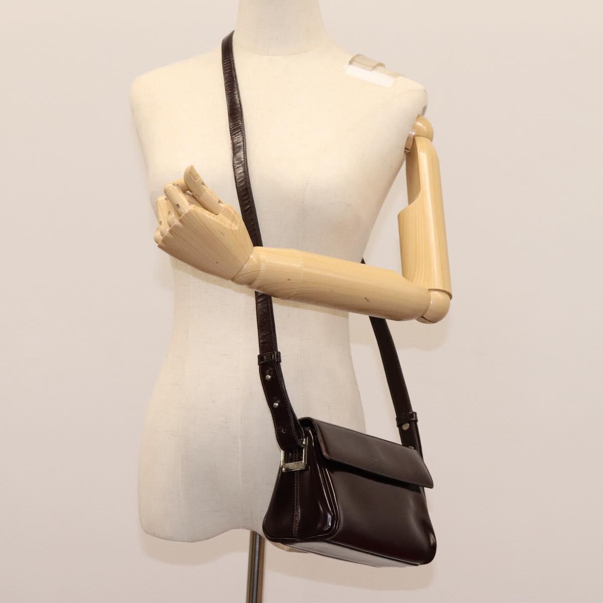 Gianni Versace Shoulder Bag Leather 2way Brown Auth bs23058