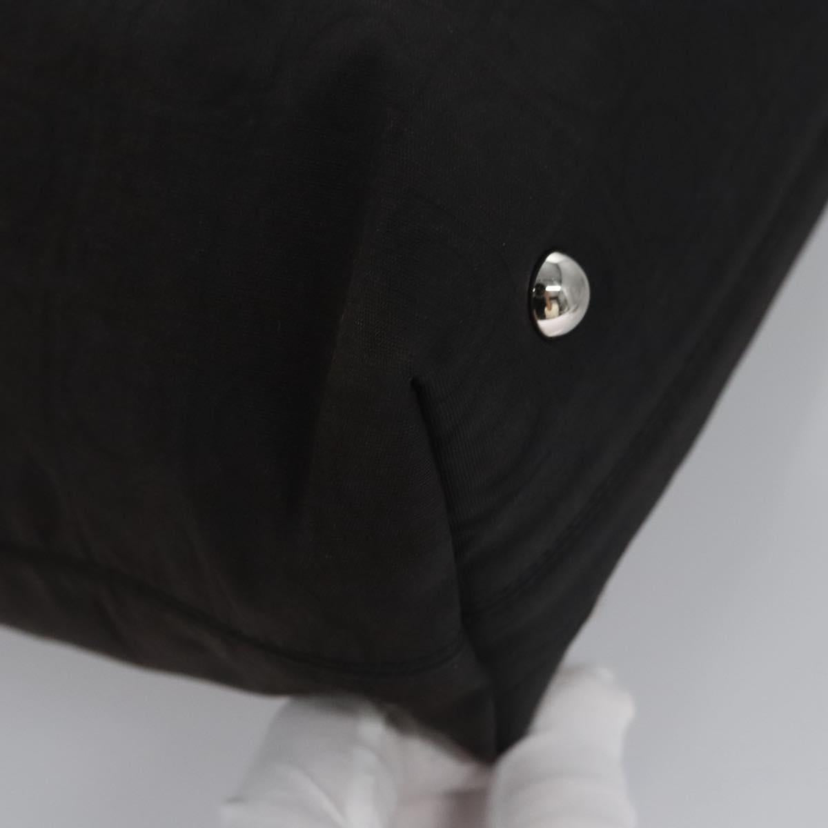 Salvatore Ferragamo Gancini Tote Bag Canvas Black Silver Auth bs23065