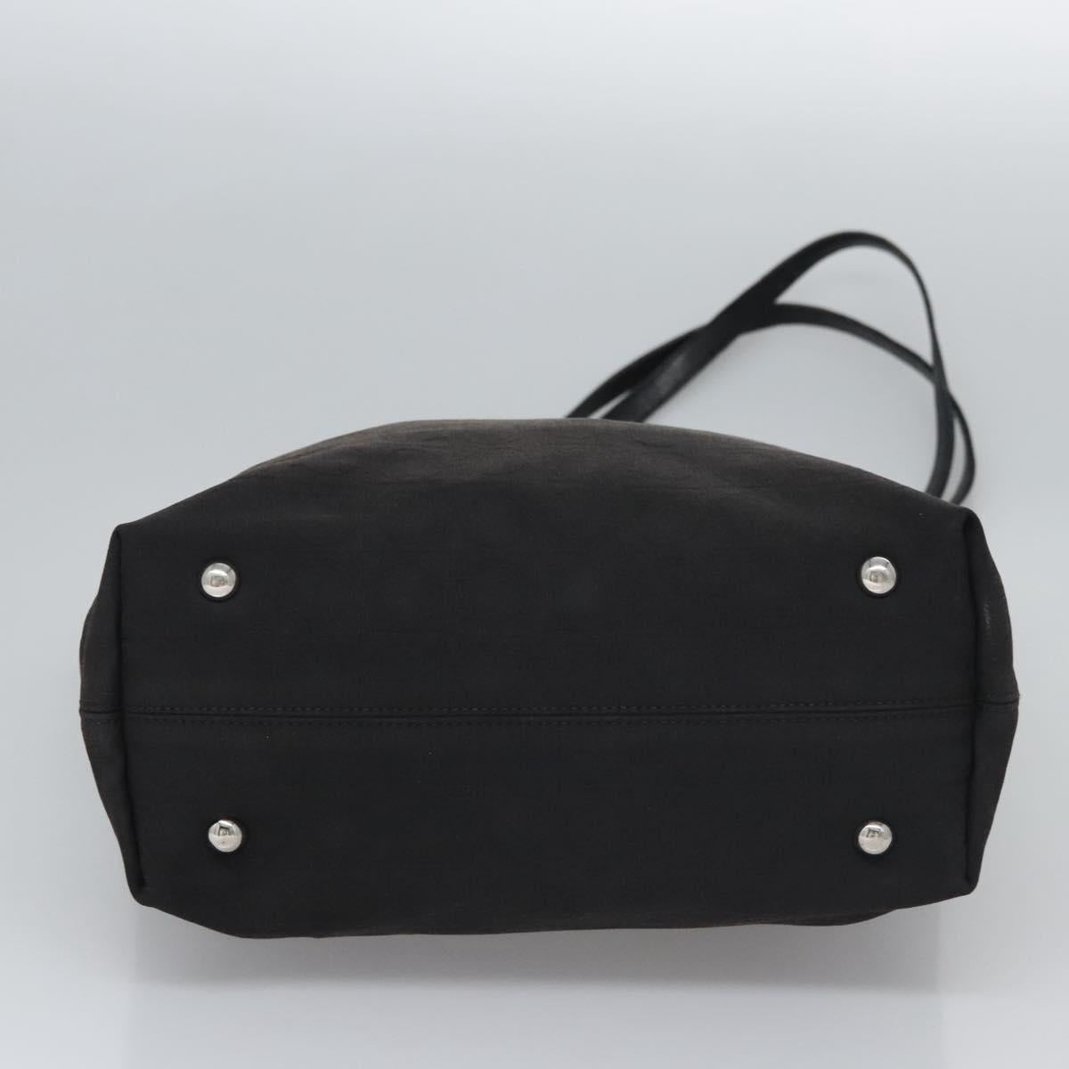 Salvatore Ferragamo Gancini Tote Bag Canvas Black Silver Auth bs23065