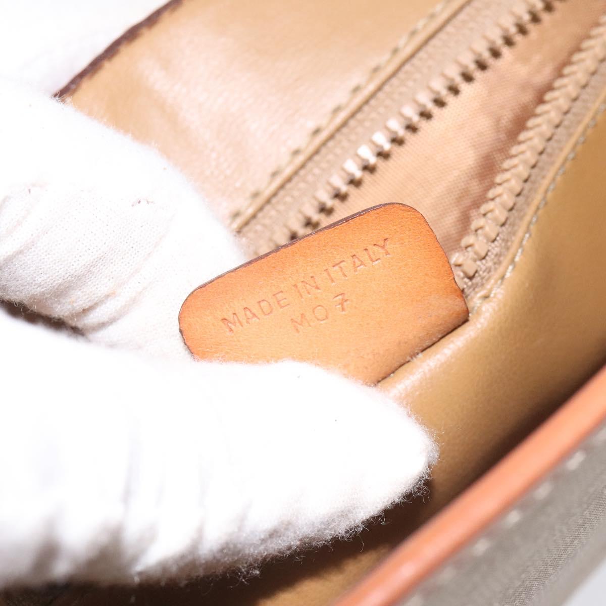 CELINE Macadam Canvas Shoulder Bag PVC Beige Brown gold Auth bs23079