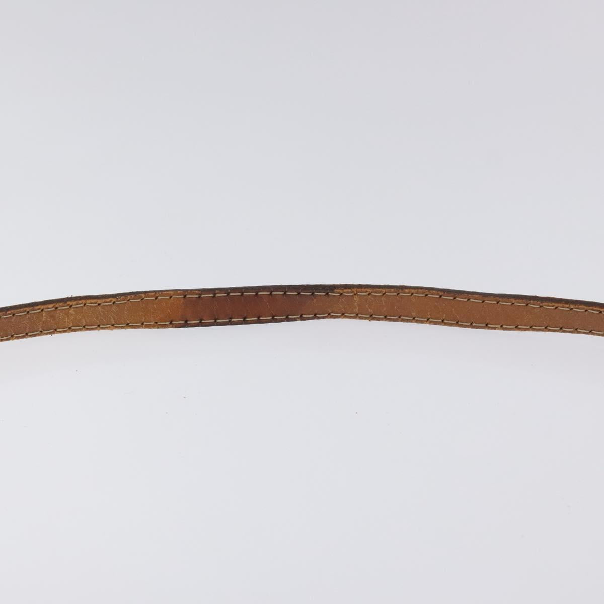 CELINE Macadam Canvas Shoulder Bag PVC Beige Brown gold Auth bs23079