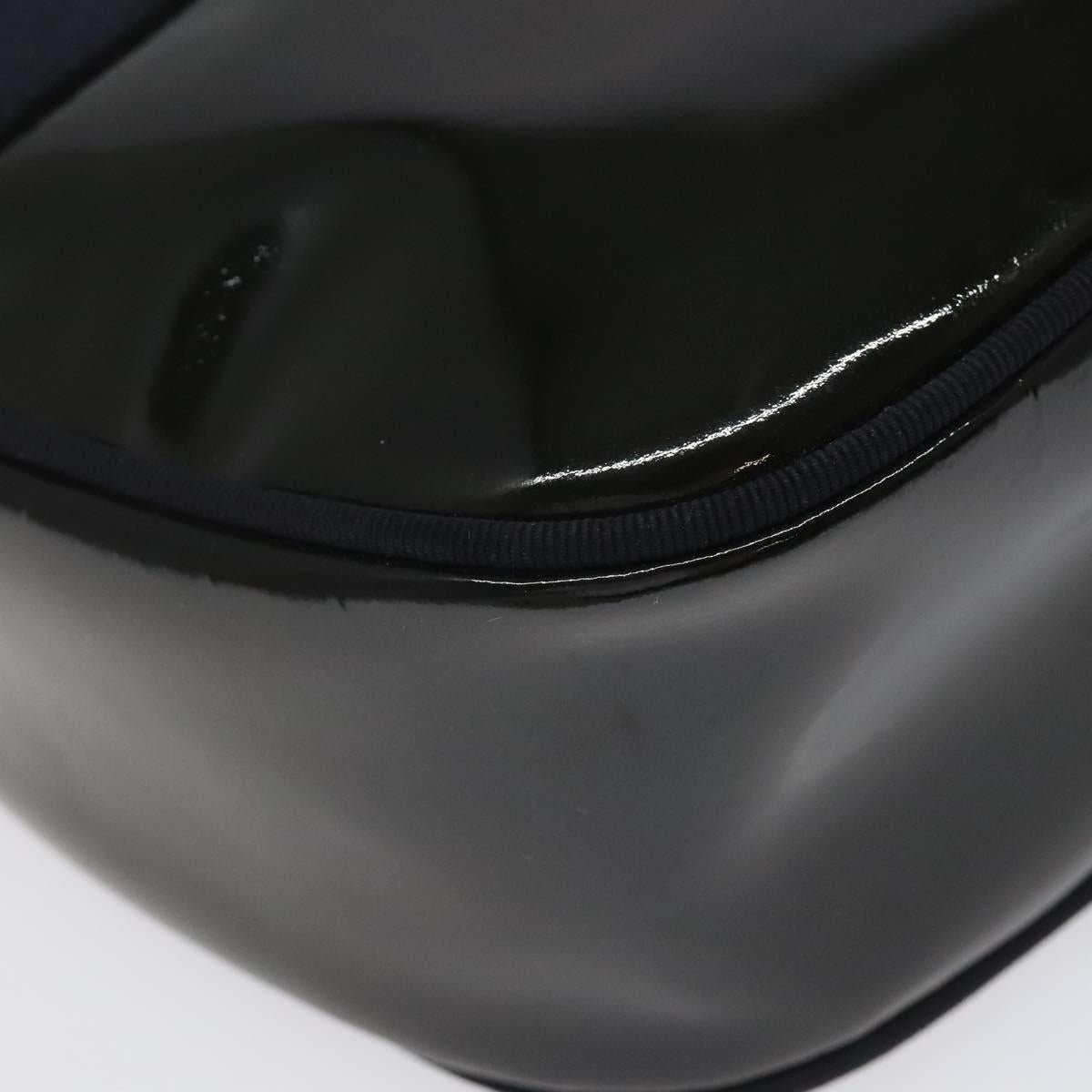 Salvatore Ferragamo Vala Shoulder Bag Patent leather Black Gold Auth bs23082