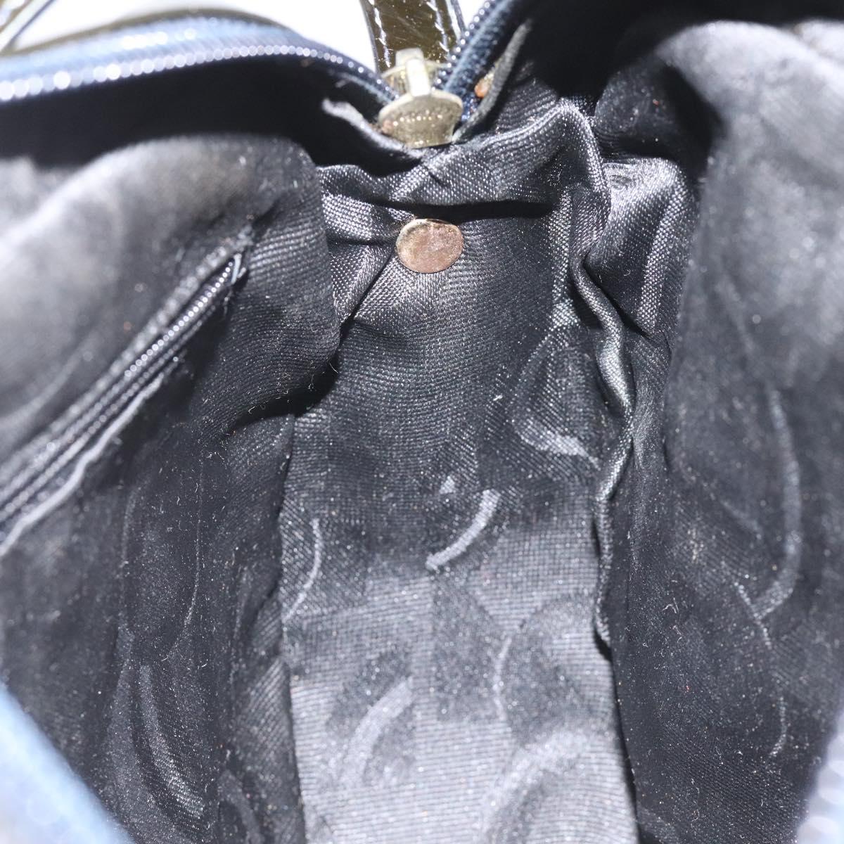 Salvatore Ferragamo Vala Shoulder Bag Patent leather Black Gold Auth bs23082