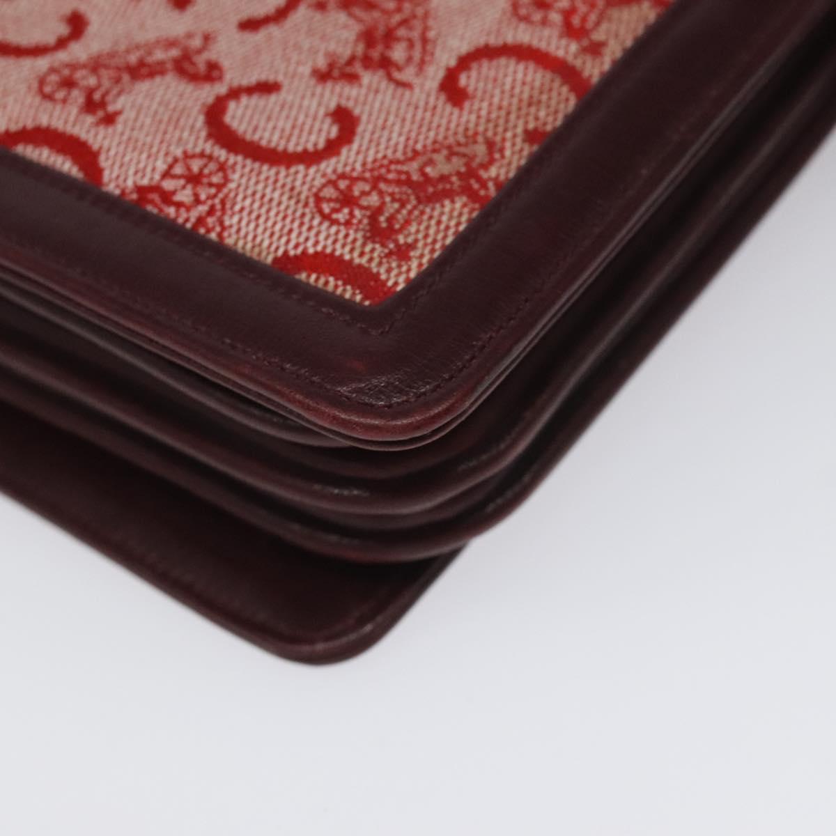 CELINE C Sulky Shoulder Bag Red Gold Auth bs23084