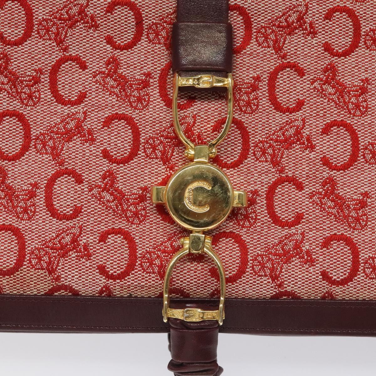 CELINE C Sulky Shoulder Bag Red Gold Auth bs23084