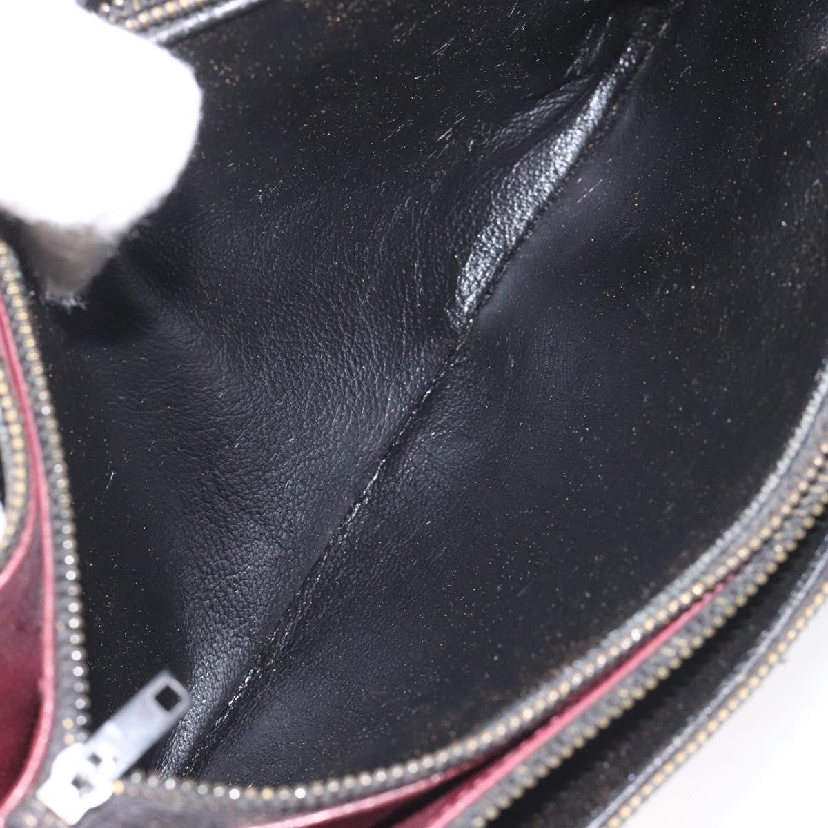 CELINE C Sulky Shoulder Bag Red Gold Auth bs23084