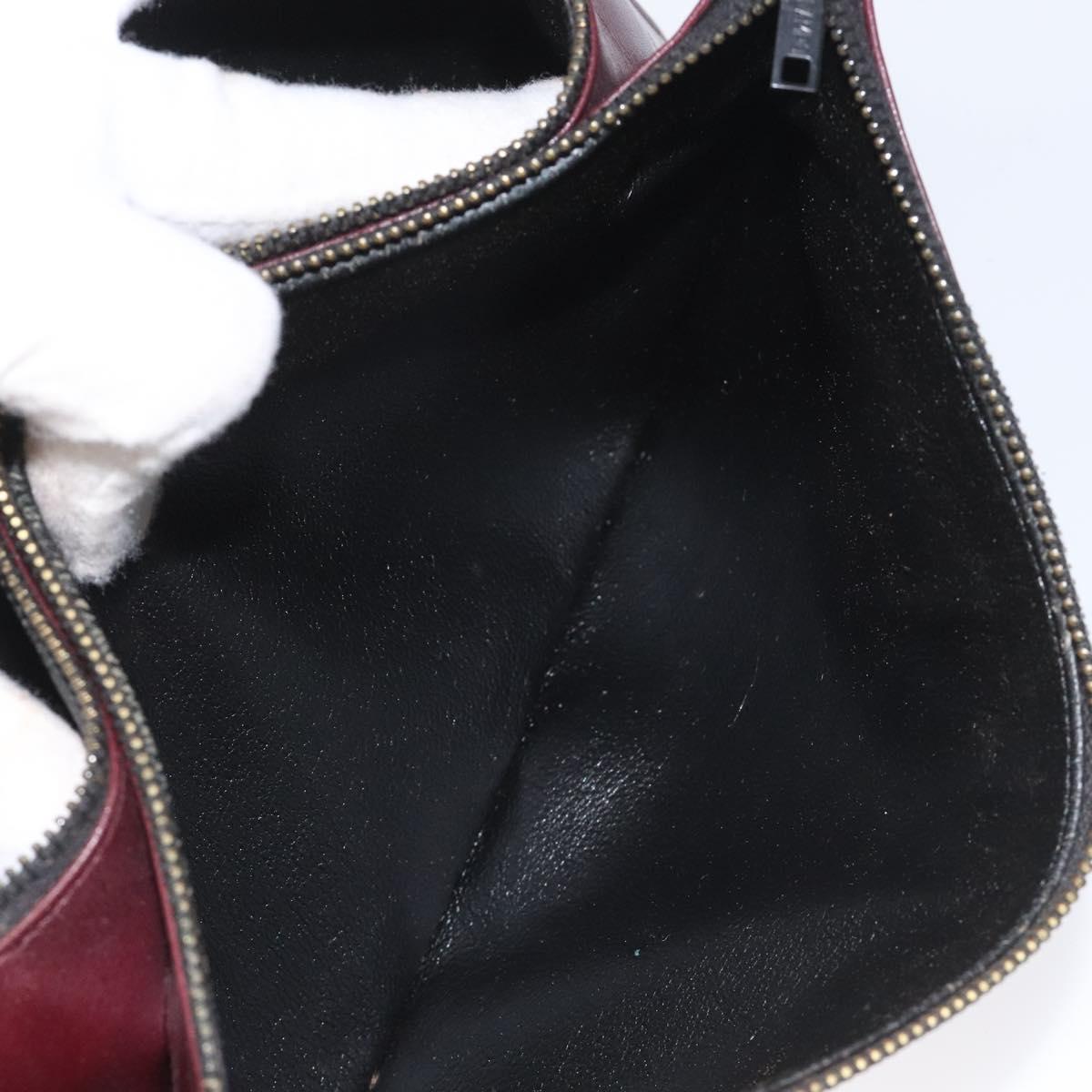 CELINE C Sulky Shoulder Bag Red Gold Auth bs23084