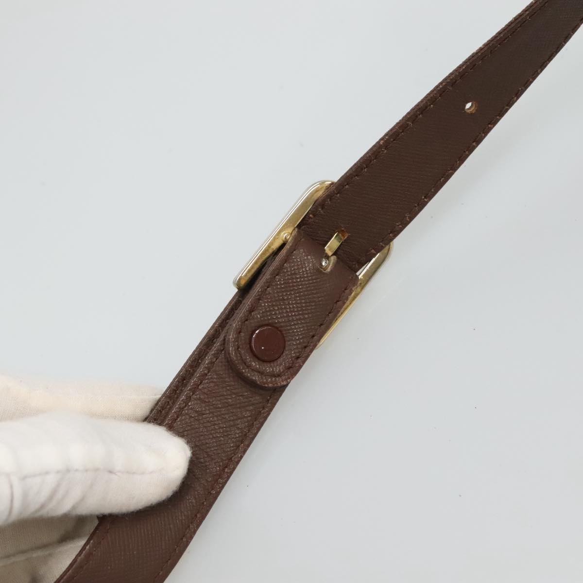 Burberrys Nova Check Shoulder Bag Canvas Leather Brown Gold Auth bs23092