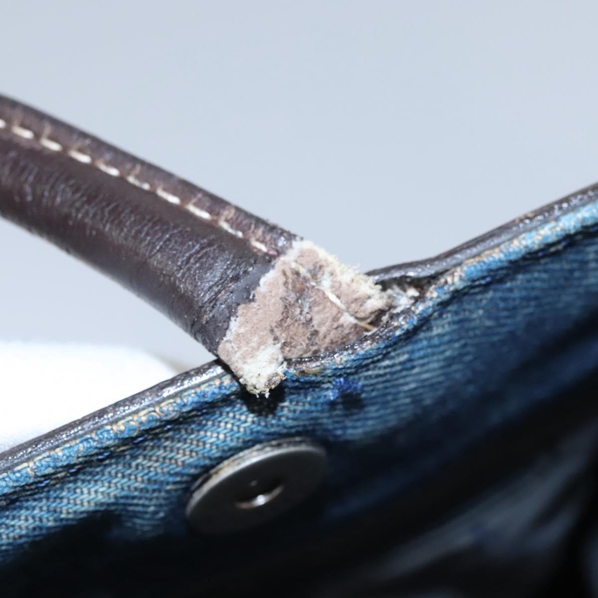 CHANEL Hand Bag Denim Blue CC Auth bs23137