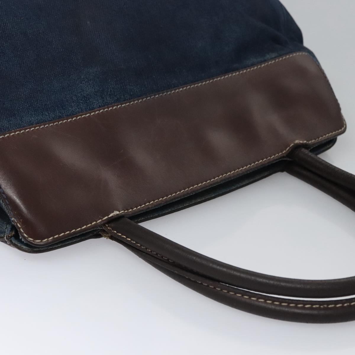 CHANEL Hand Bag Denim Blue CC Auth bs23137