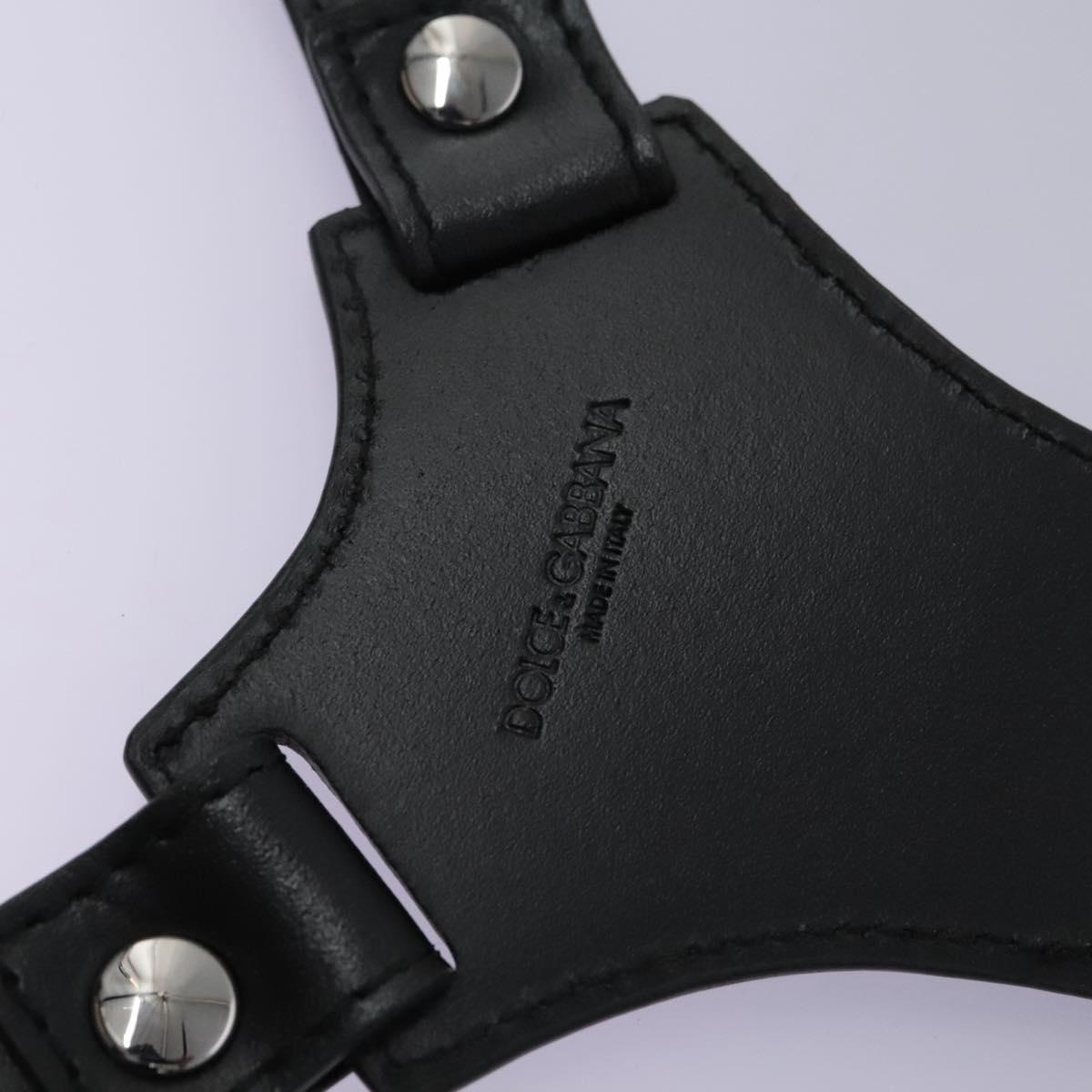 DOLCE&GABBANA Leopard Waist Bag Canvas Green Black Auth bs23142