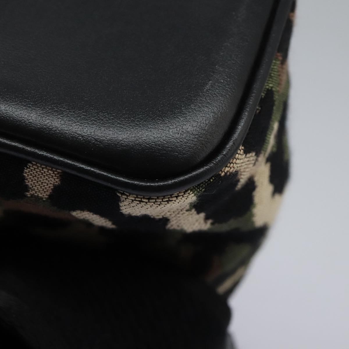 DOLCE&GABBANA Leopard Waist Bag Canvas Green Black Auth bs23142