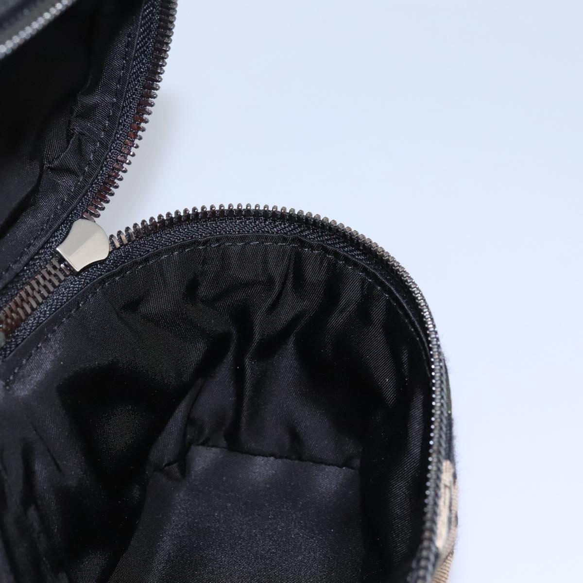 DOLCE&GABBANA Leopard Waist Bag Canvas Green Black Auth bs23142