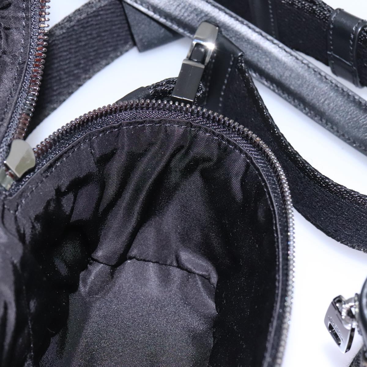 DOLCE&GABBANA Leopard Waist Bag Canvas Green Black Auth bs23142