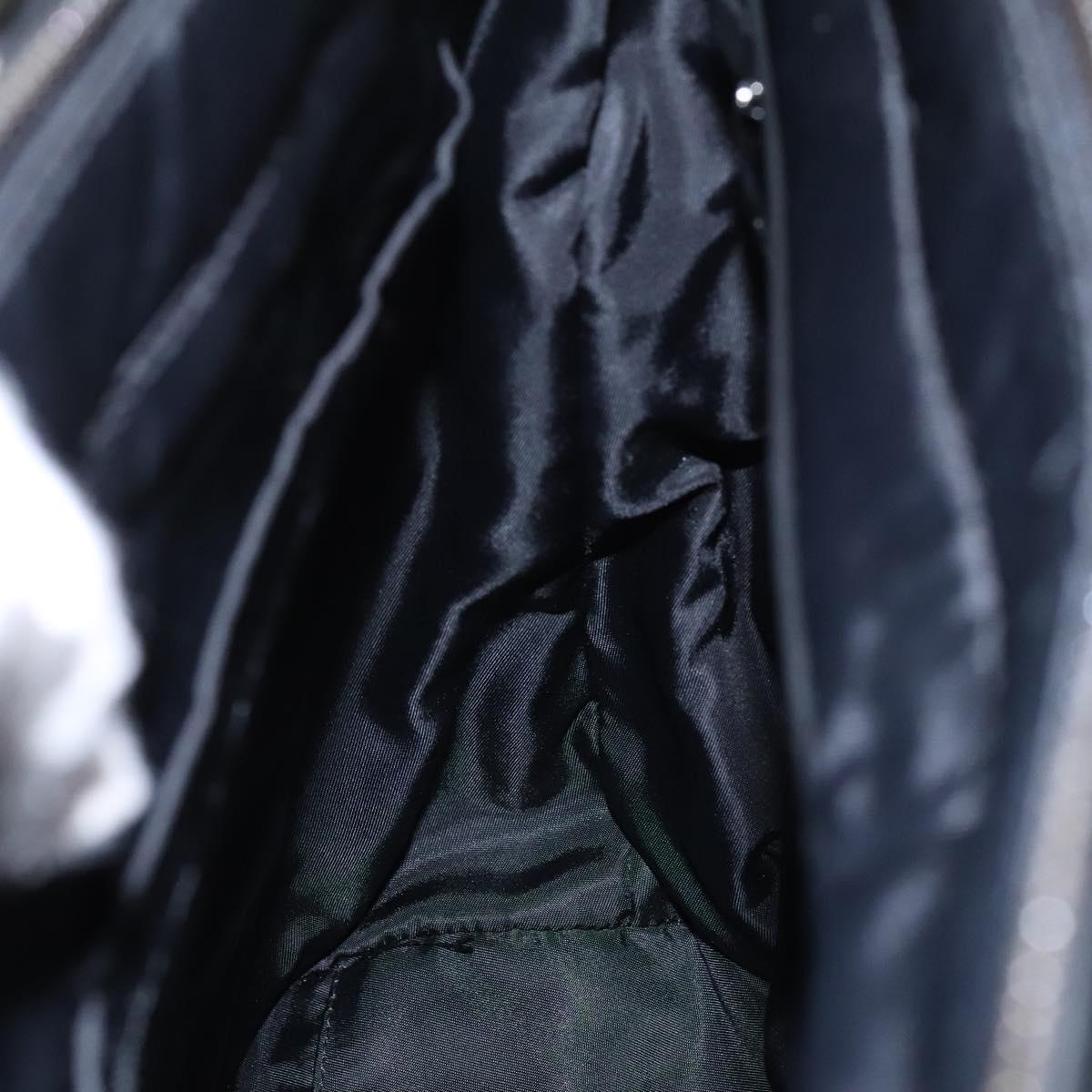 DOLCE&GABBANA Leopard Hand Bag Canvas 2way Green Black Auth bs23143