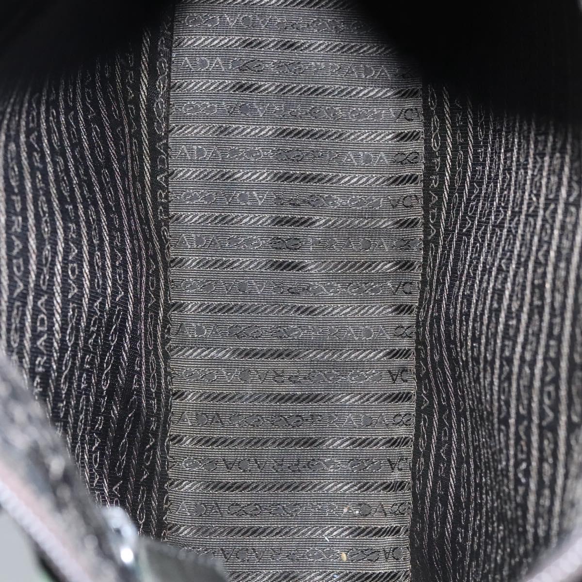 PRADA Hand Bag Nylon Green Silver Auth bs23150