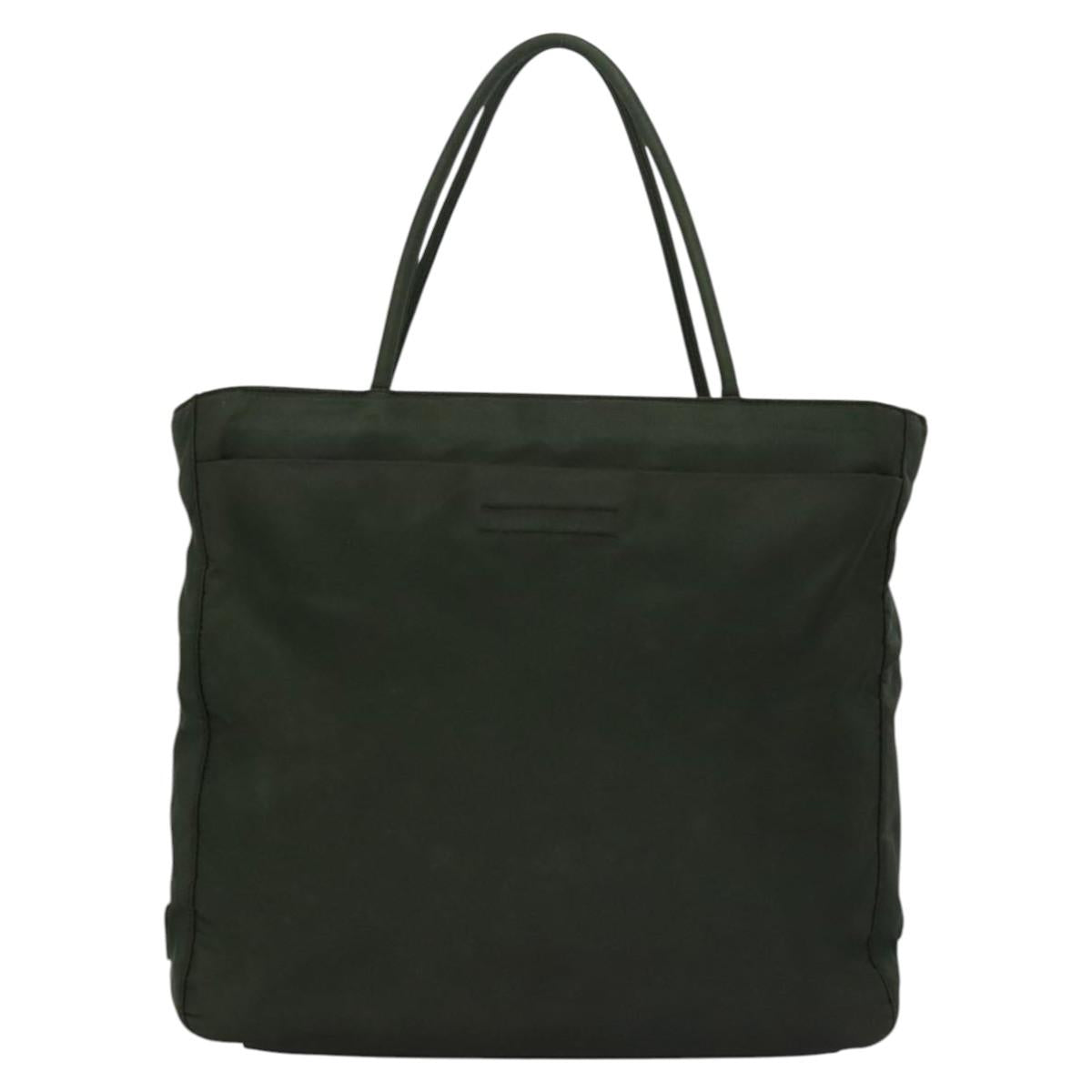 PRADA Hand Bag Nylon Green Silver Auth bs23150