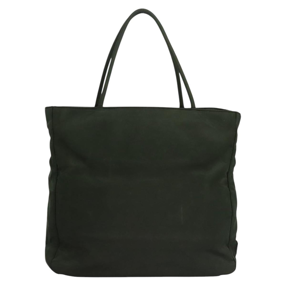 PRADA Hand Bag Nylon Green Silver Auth bs23150