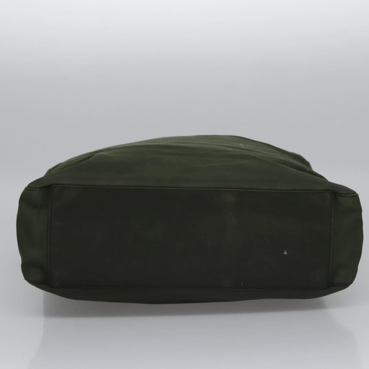 PRADA Hand Bag Nylon Green Silver Auth bs23150