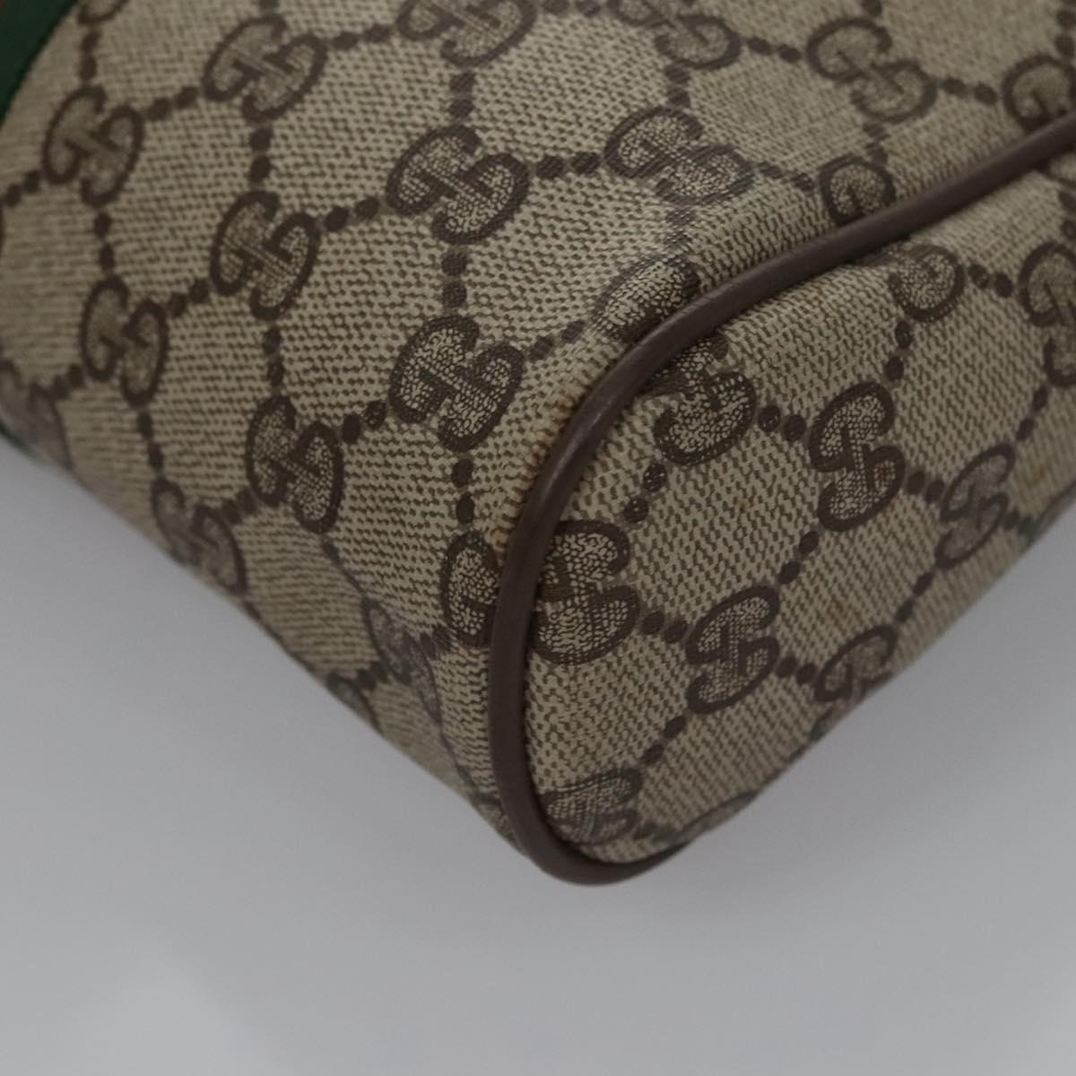GUCCI GG Supreme Web Sherry Line Clutch Bag PVC Beige 89 01 012 Auth bs23153