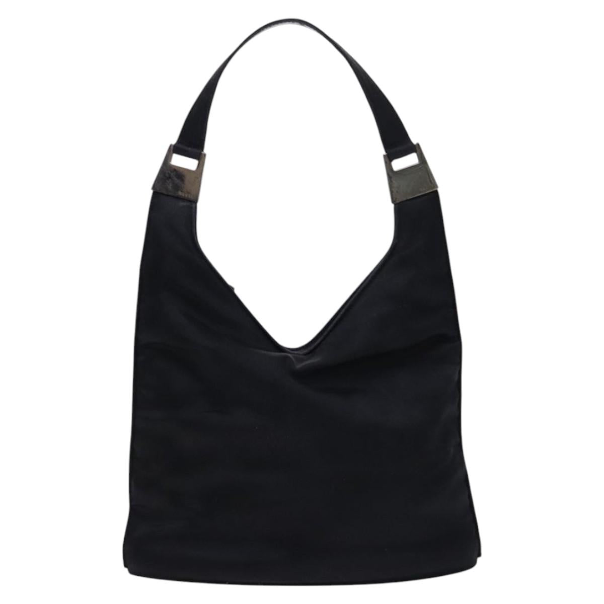 GUCCI Shoulder Bag Nylon Black Auth bs23154