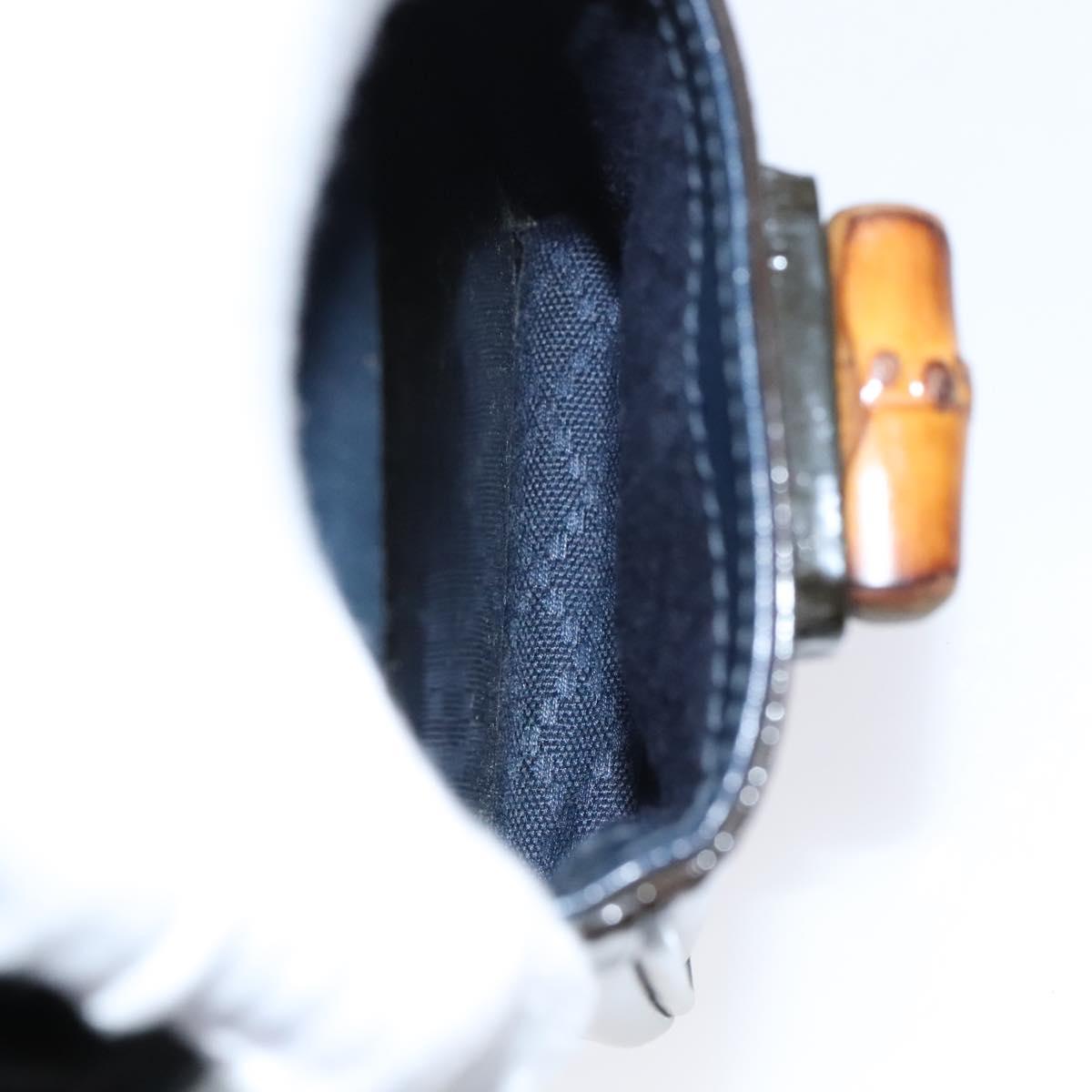 GUCCI Bamboo Backpack Enamel Black Gold Auth bs23155