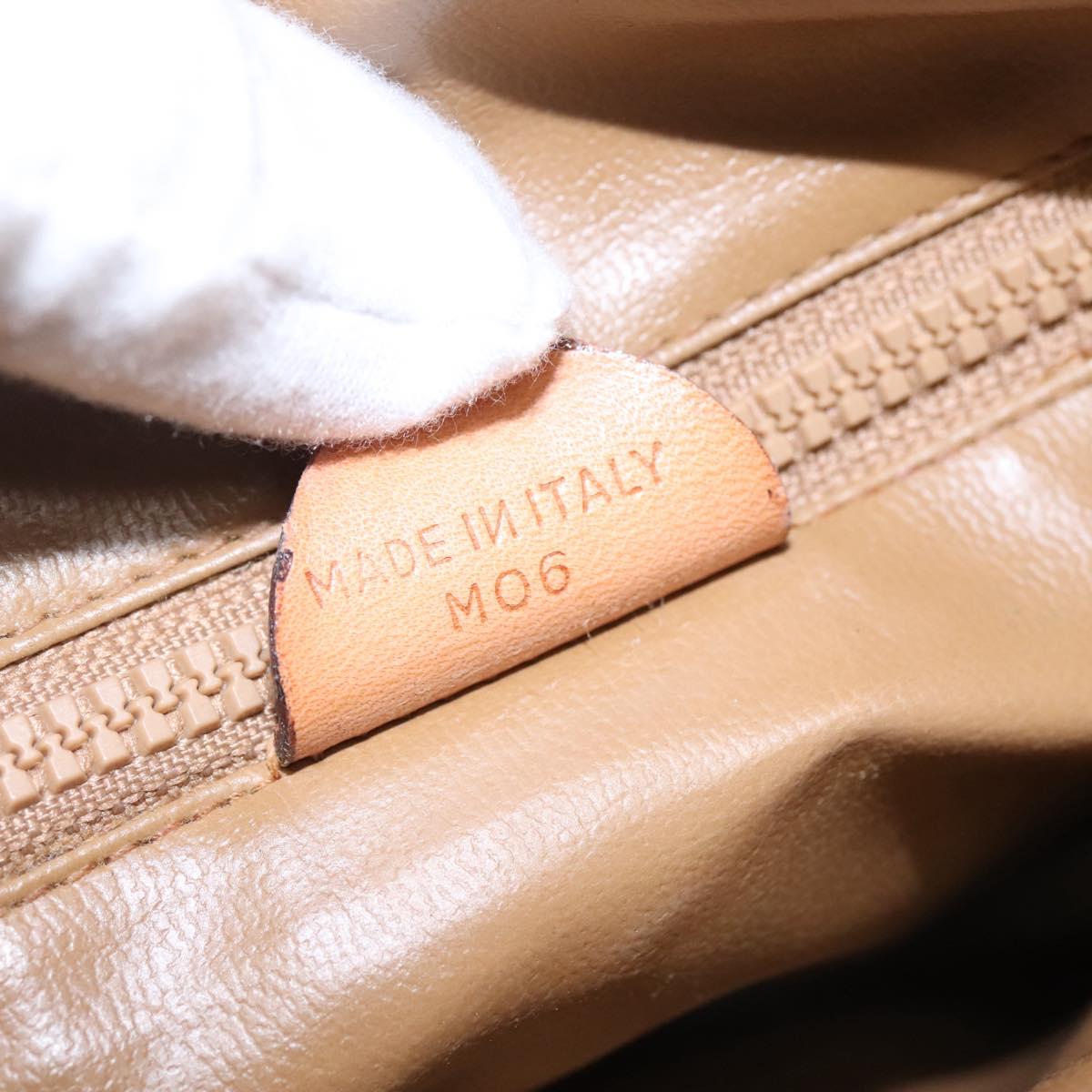 CELINE Macadam Canvas Shoulder Bag PVC Beige Gold Auth bs23175