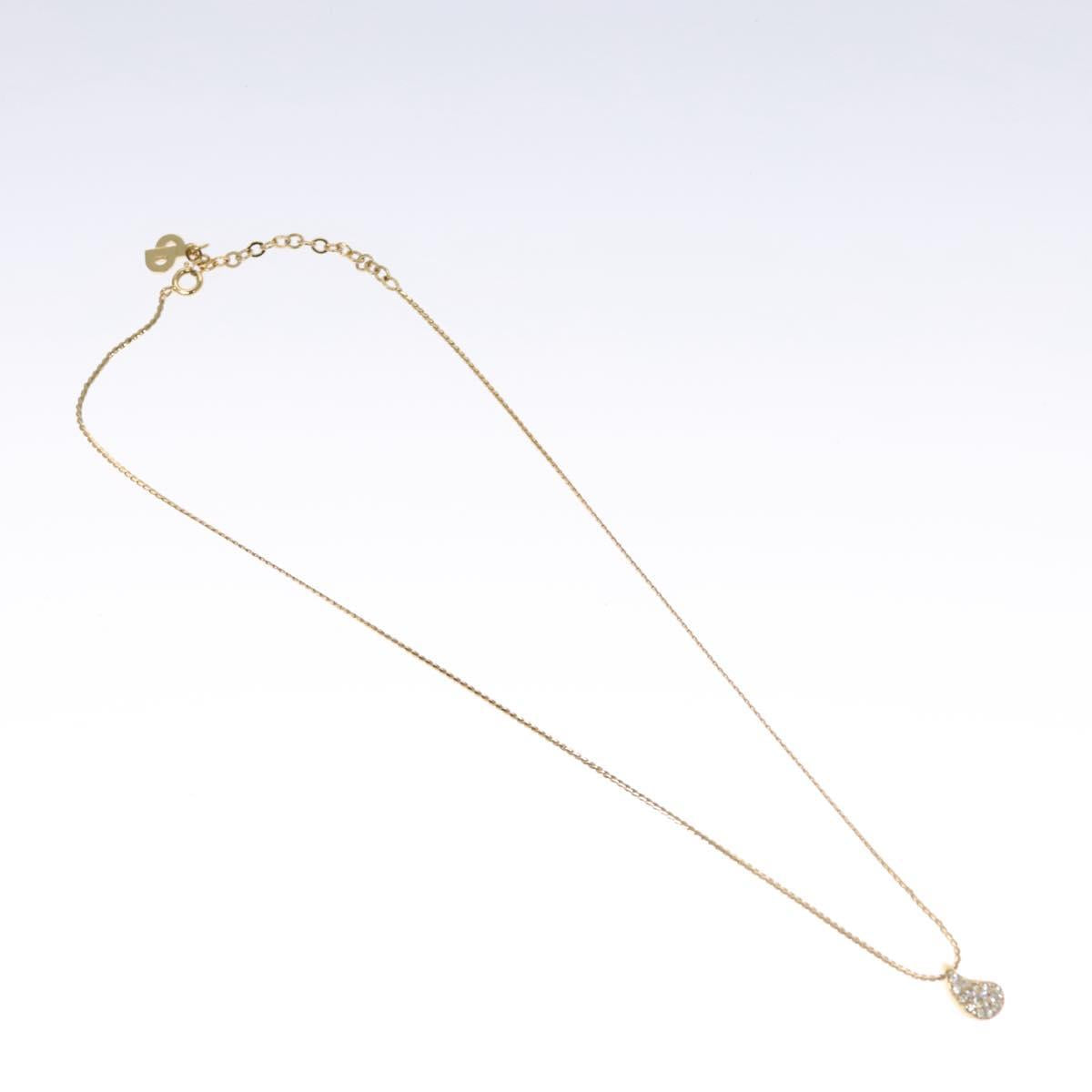 Christian Dior Necklace Metal Gold Tone Auth bs23178