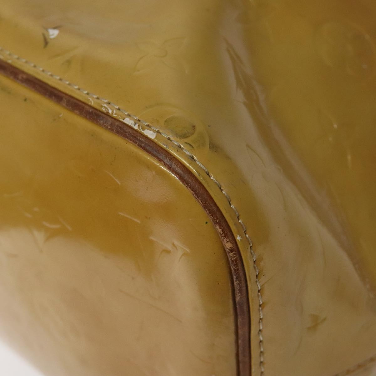 LOUIS VUITTON Monogram Vernis Houston Hand Bag Beige M91004 LV Auth bs23194