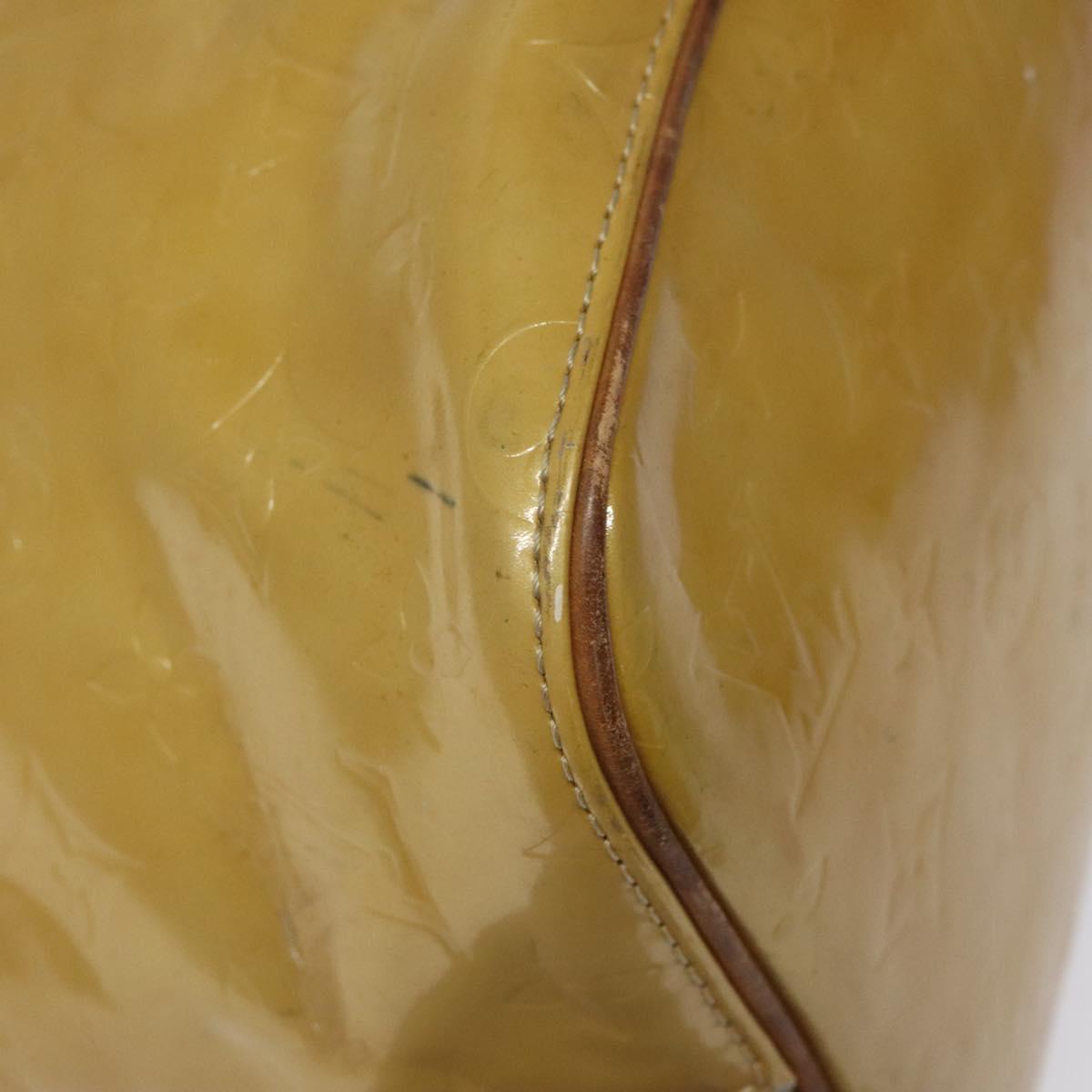 LOUIS VUITTON Monogram Vernis Houston Hand Bag Beige M91004 LV Auth bs23194