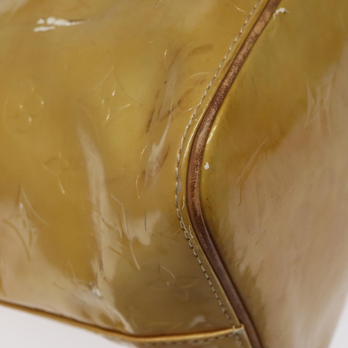 LOUIS VUITTON Monogram Vernis Houston Hand Bag Beige M91004 LV Auth bs23194