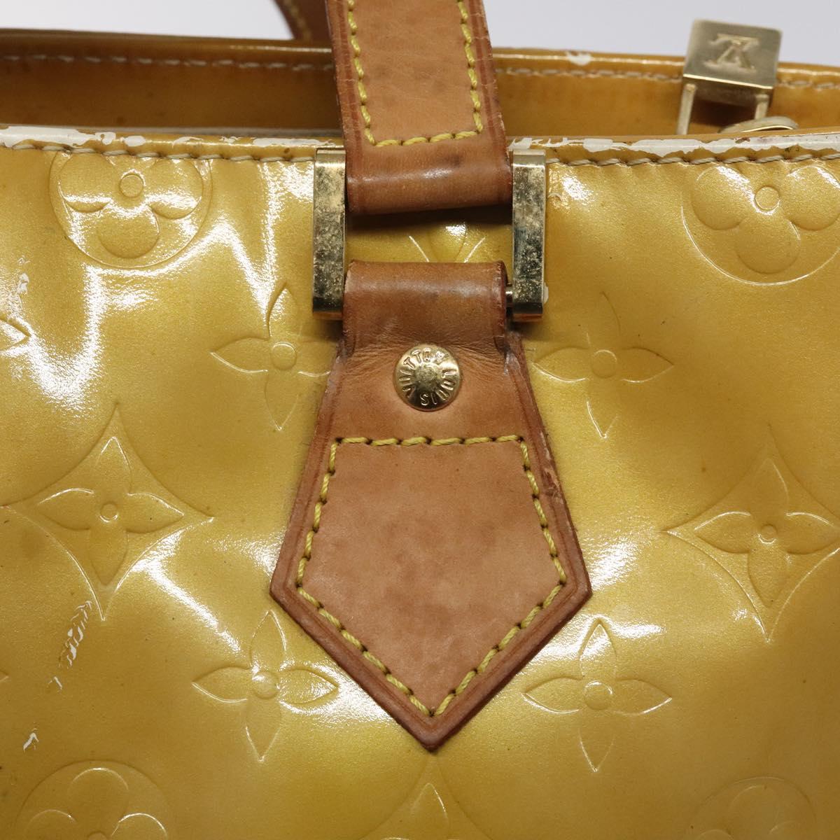 LOUIS VUITTON Monogram Vernis Houston Hand Bag Beige M91004 LV Auth bs23194