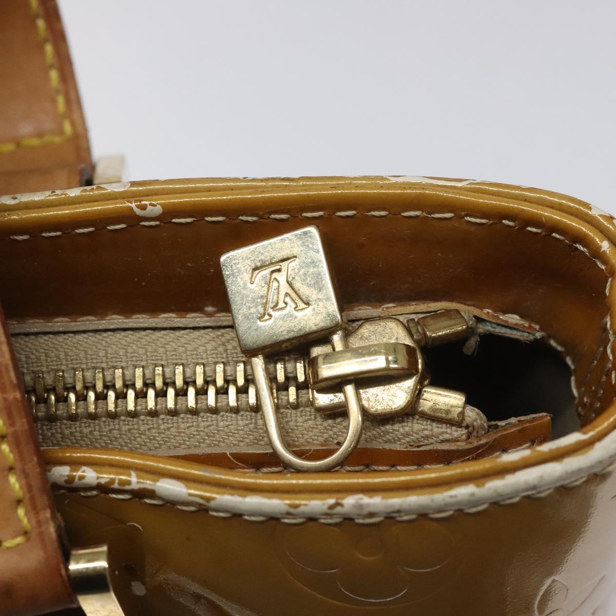 LOUIS VUITTON Monogram Vernis Houston Hand Bag Beige M91004 LV Auth bs23194