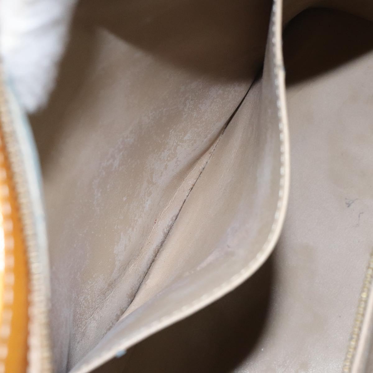 LOUIS VUITTON Monogram Vernis Houston Hand Bag Beige M91004 LV Auth bs23194