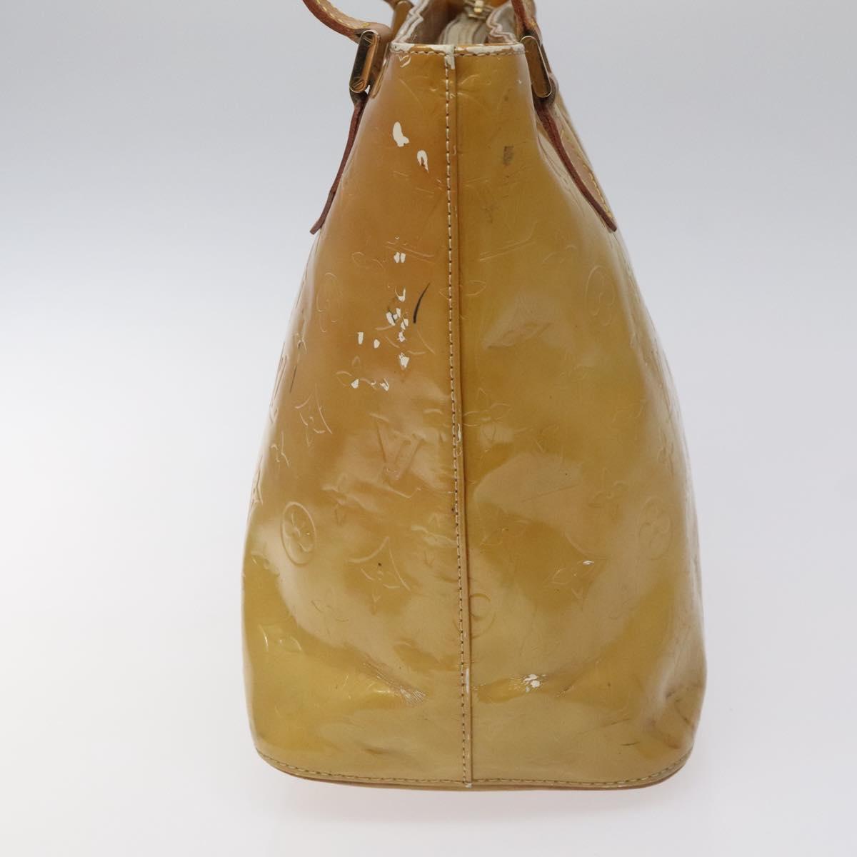 LOUIS VUITTON Monogram Vernis Houston Hand Bag Beige M91004 LV Auth bs23194