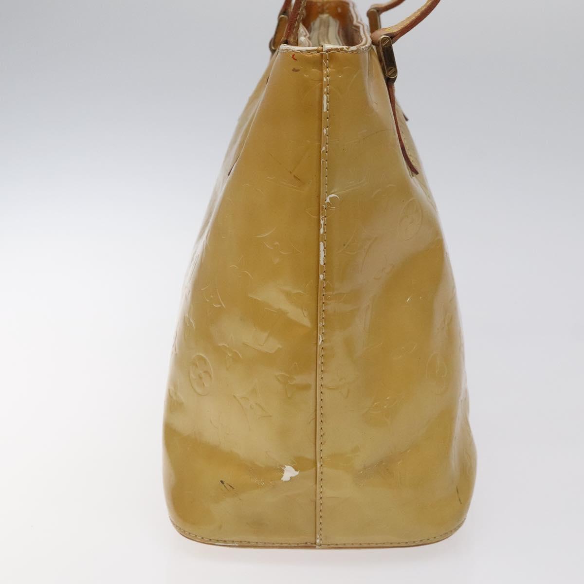 LOUIS VUITTON Monogram Vernis Houston Hand Bag Beige M91004 LV Auth bs23194