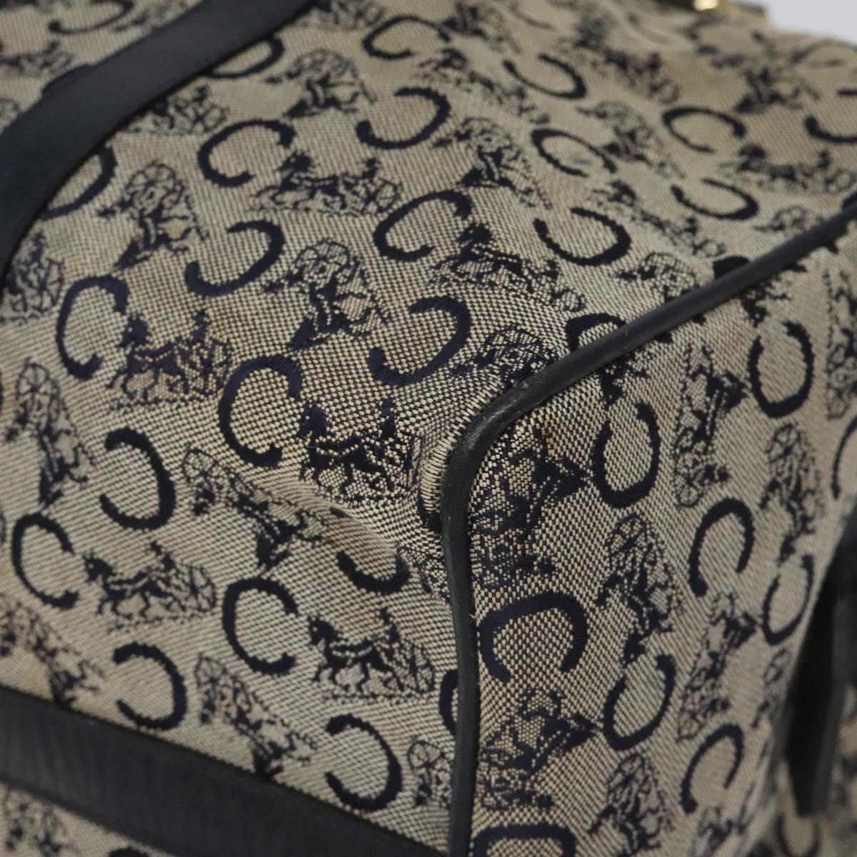 CELINE C Macadam Hand Bag Canvas Navy Auth bs23203