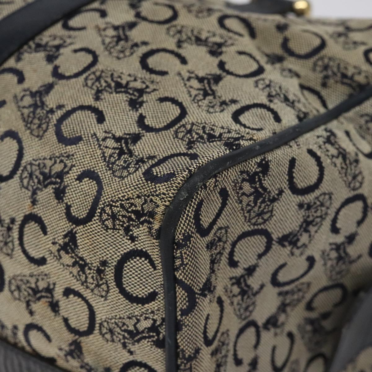 CELINE C Macadam Hand Bag Canvas Navy Auth bs23203
