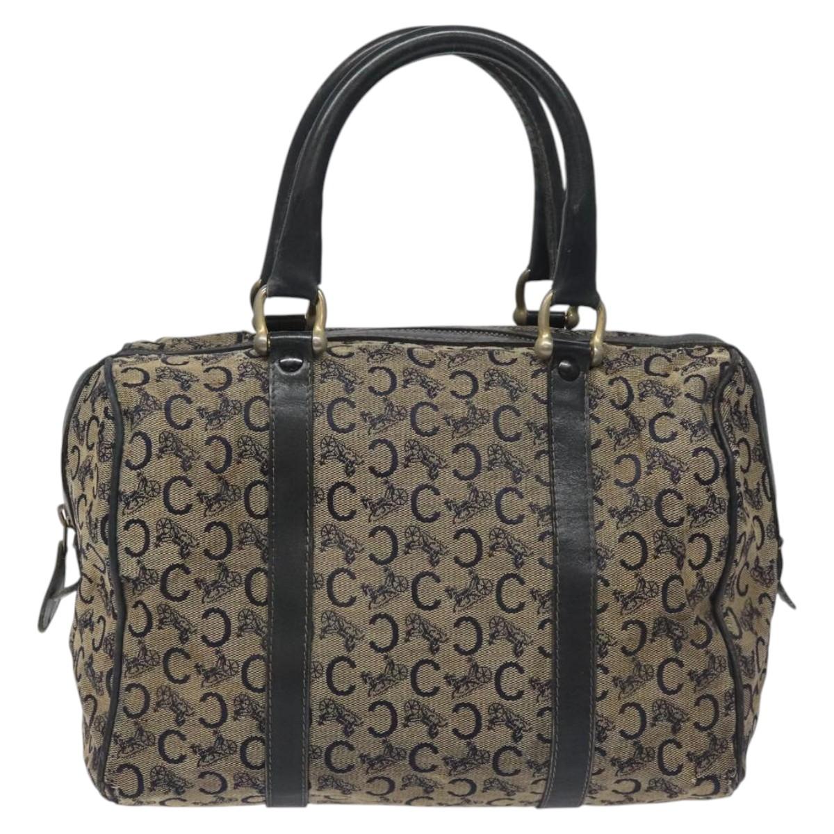 CELINE C Macadam Hand Bag Canvas Navy Auth bs23204