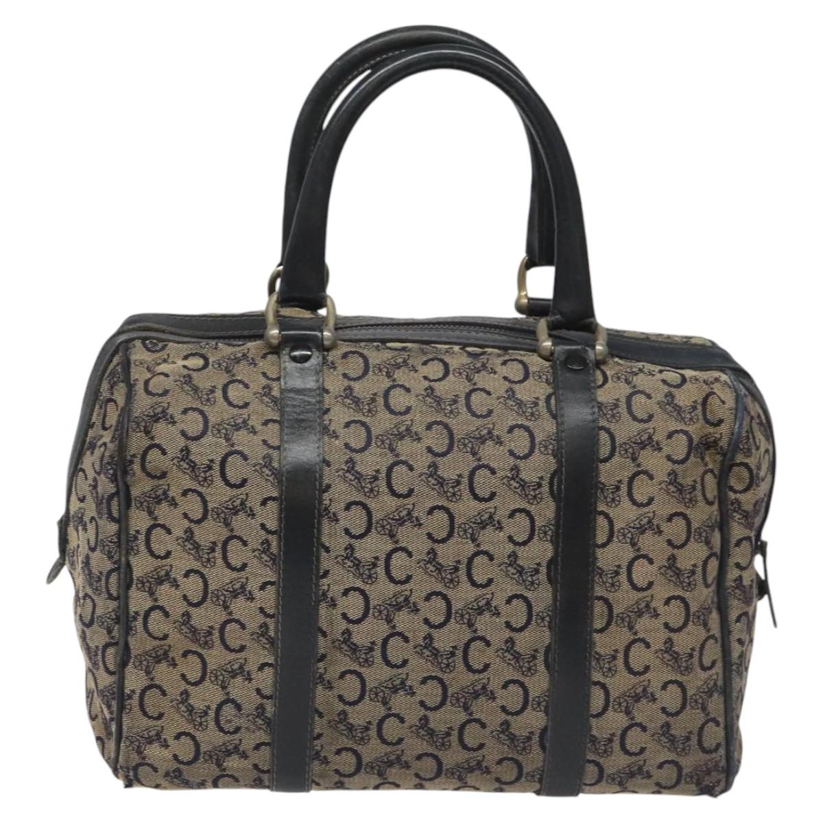 CELINE C Macadam Hand Bag Canvas Navy Auth bs23204