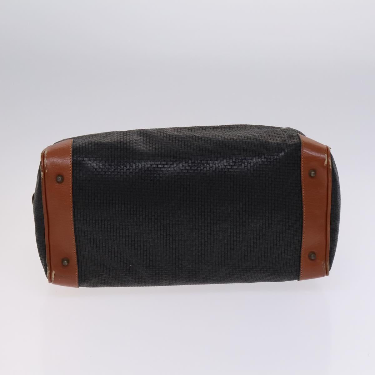 BALLY INTRECCIATO Shoulder Boston Bag Leather 3Set Black White Auth bs23216