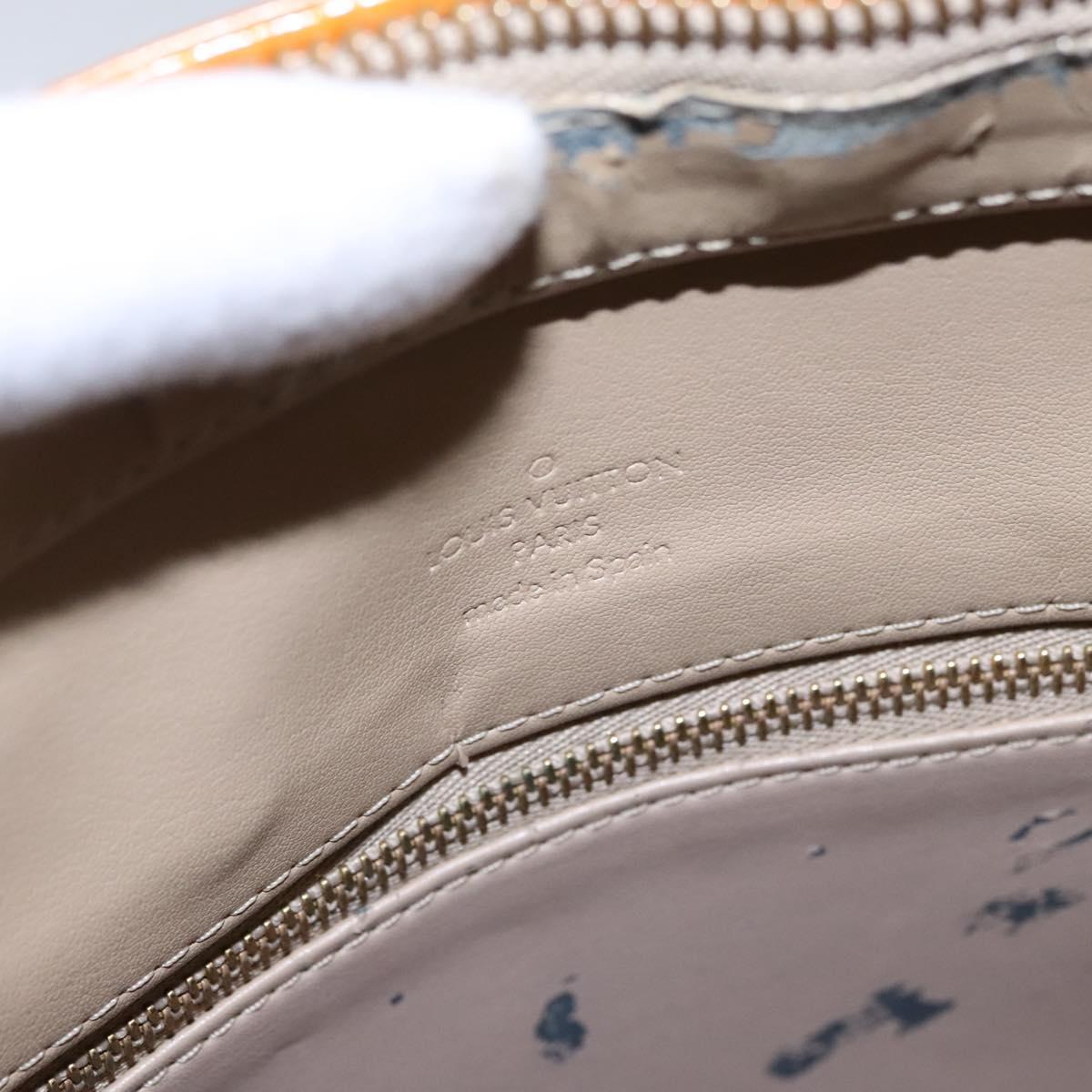 LOUIS VUITTON Monogram Vernis Houston Hand Bag Beige M91004 LV Auth bs23222