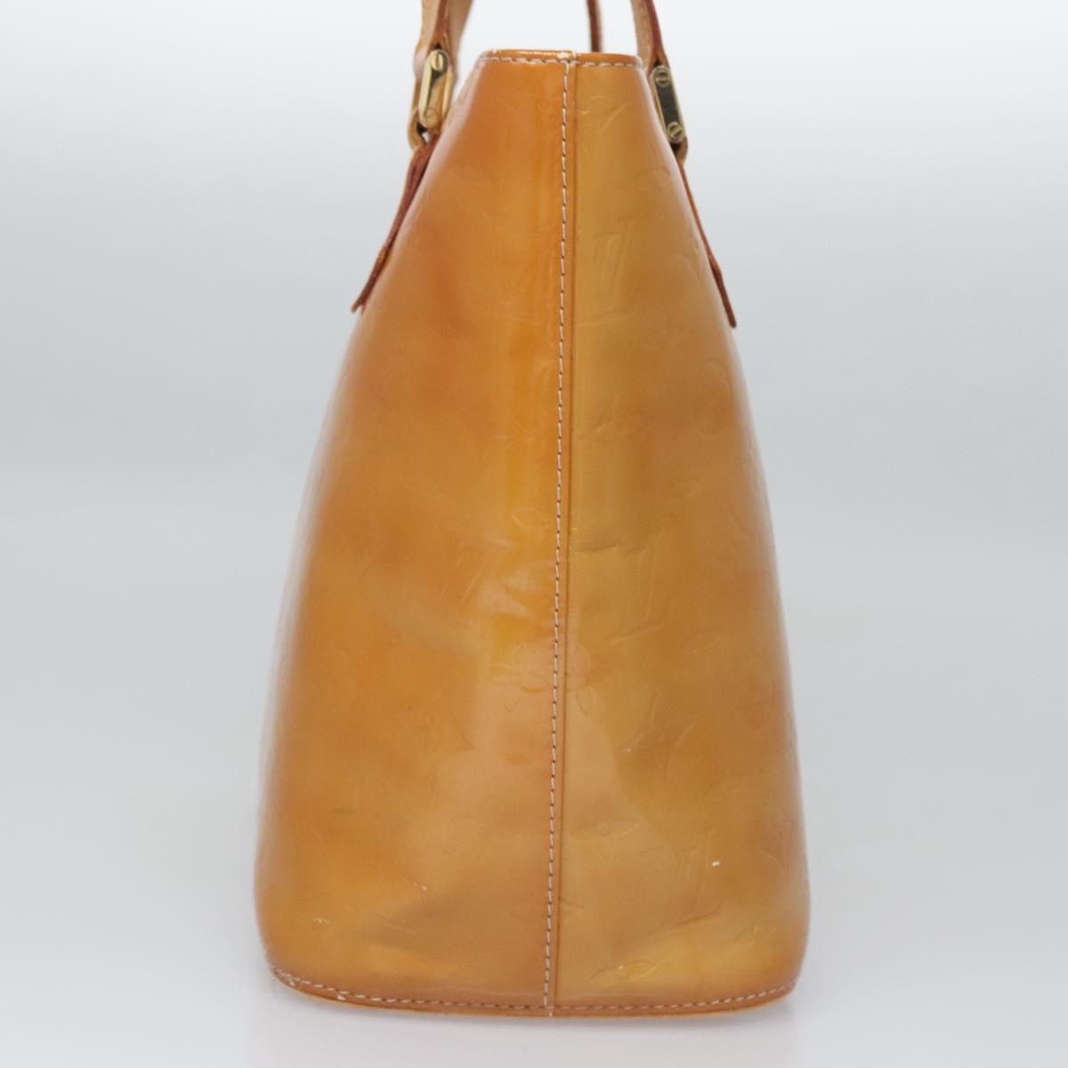 LOUIS VUITTON Monogram Vernis Houston Hand Bag Beige M91004 LV Auth bs23222