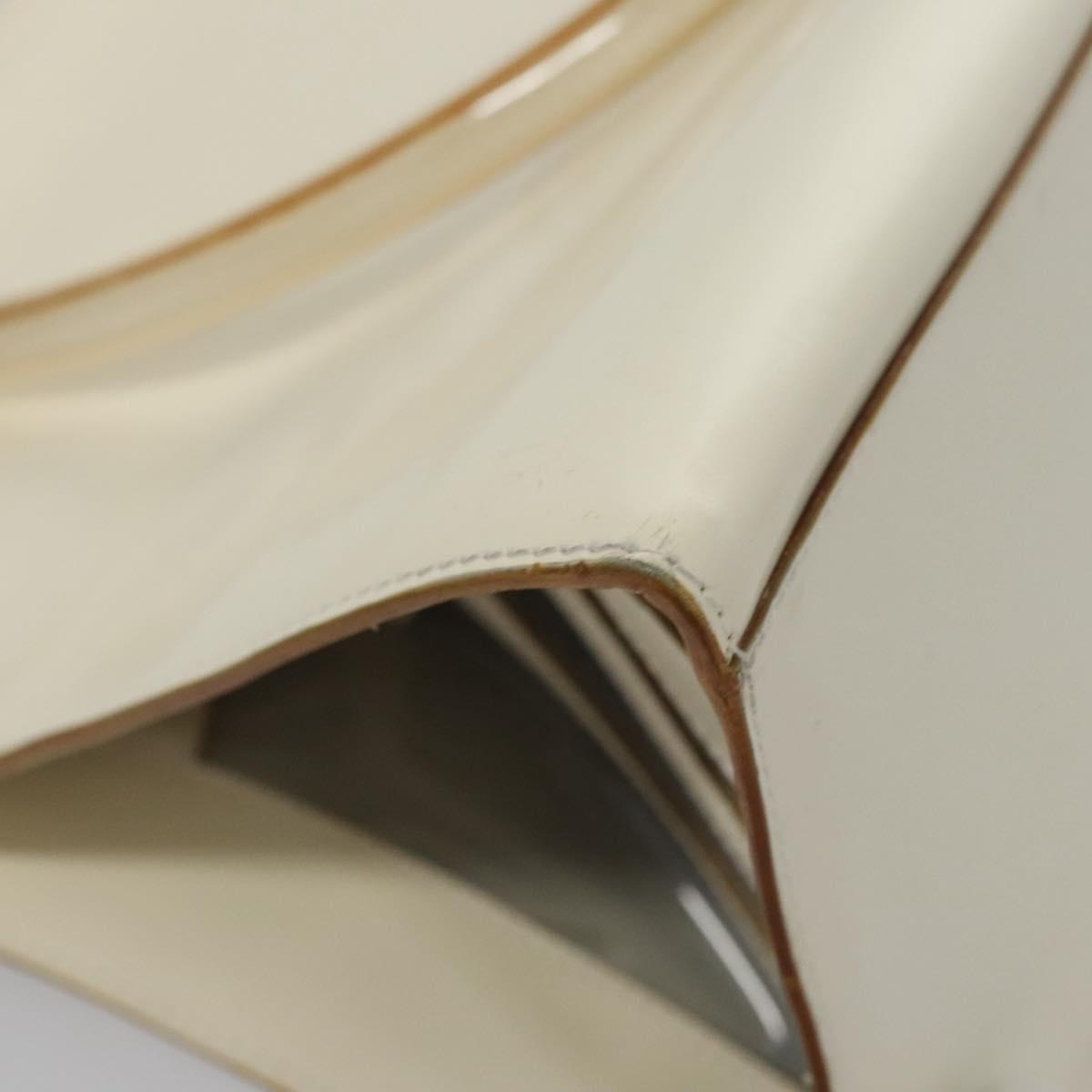 Salvatore Ferragamo Tote Bag Enamel White Silver Auth bs23225