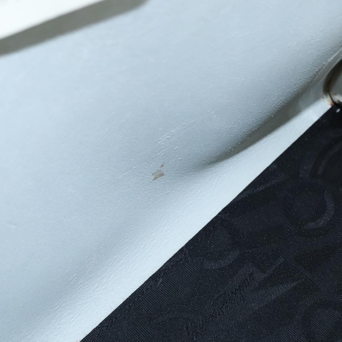 Salvatore Ferragamo Tote Bag Enamel White Silver Auth bs23225